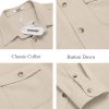 Men's Casual Shirt Jacket Linen Button Down Shirt Long Sleeve Lightweight Shacket with Pockets