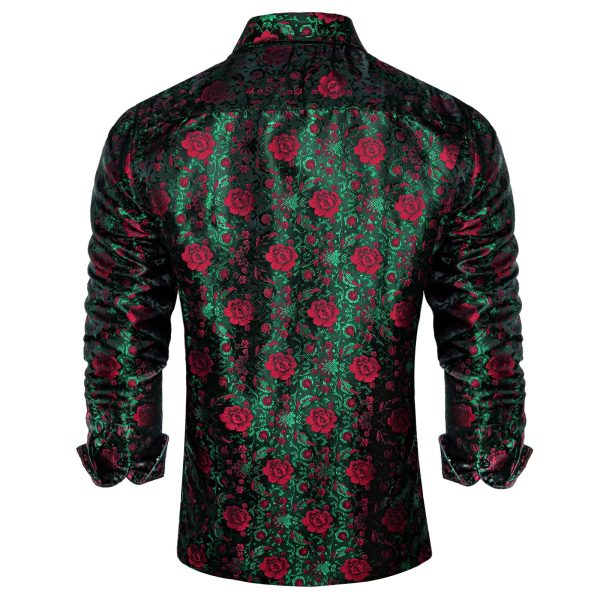 81zAM62sIdL.jpg Mens Silk Paisley Dress Shirts,Long Sleeve Button Down Shirt Casual Regular Fit Shirt for Men Wedding Party