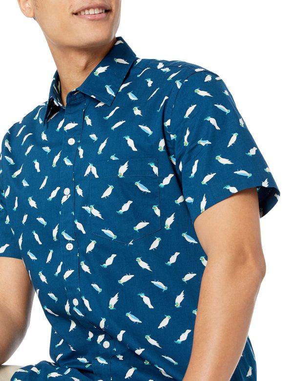 91QIb8FGptL.jpg Slim-Fit Men's Short Sleeve Button Down Shirt