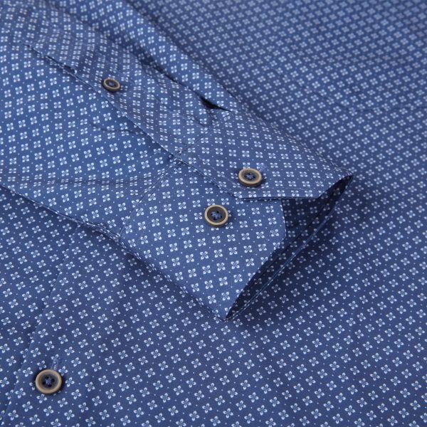 Mens Casual Button Down Dress Shirts Long Sleeve 4-Way Stretch Collared Printed Business Work Shirt