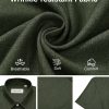 Mens Linen Shirts Short Sleeve Button Down Shirts Wrinkle Free Casual Vacation Beach Summer Tops