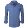 Mens Casual Button Down Dress Shirts Long Sleeve 4-Way Stretch Collared Printed Business Work Shirt