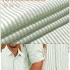 Mens Long Sleeve Button Down Shirt Striped Casual Cotton Business Summer Beach Wedding Dress Shirts