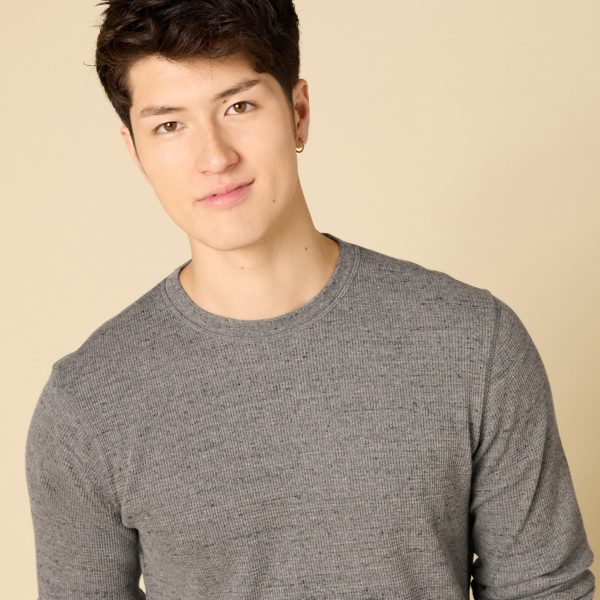 Men's Long Sleeve Slim-Fit Waffle Shirt