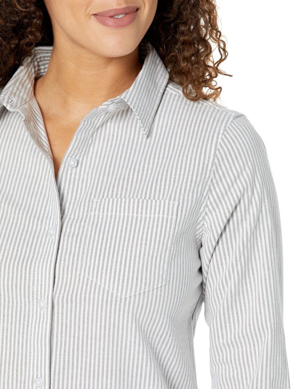 A1TwNTXe0YL.jpg Women's Long Sleeve Button Down Stretch Oxford Shirt (Available in Plus Size)