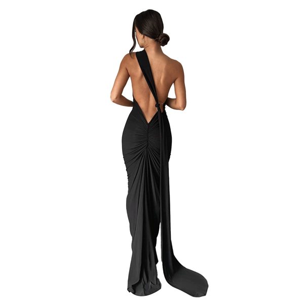 Women Sexy Backless Bodycon Sleeveless Open Back Maxi Dress for Going Out, Elegant Party Cocktail Long Dress
