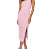Women's Spaghetti Straps Split Slit Hem Sleeveless Bodycon Cocktail Party Midi Dress