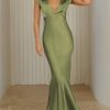 Womens Summer Satin V Neck Cap Sleeve Backless Maxi Dress Elegant Twist Cut Out Midi Dresses Wedding Guest