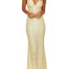 Elegant Lace Floral V Neck Backless Bodycon Dresses for Women Sexy Cut Out Low Back Sleeveless Maxi Dress Wedding Guest