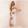 Cowl Neck Dress Sexy Strap Shoulder Pleated Maxi Dresses Summer Wedding Guest Dresses for Women