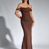 Off The Shoulder Maxi Long Dress Corset Ruched Bodycon Formal Wedding Guest Dresses for Women