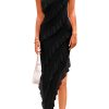 Womens Summer Maxi Dresses 2025 Strapless Tube Ruffle Asymmetrical Bodycon Party Cocktail Formal Long Dress