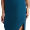 Women's Magnolia Bodycon Midi Dress Peacock Blue Size:M
