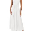 Women's 2025 Summer Casual Long Dresses Cap Sleeve Patchwork A Line Flowy Modest Elegant Homecoming Maxi Dress