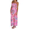 Women's Sexy Satin Tube Maxi Dress Elegant Silk Strapless Open Back Party Cocktail Wedding Guest Formal Long Dresses