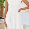 Women's 2025 Summer Casual Long Dresses Cap Sleeve Patchwork A Line Flowy Modest Elegant Homecoming Maxi Dress