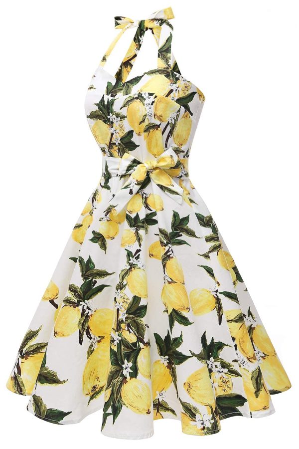711BFGkT0pL.jpg Women'sVintage Polka Audrey Dress 1950s Halter Retro Cocktail Dress