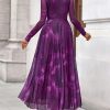 Women Maxi Dress Fall 2025 Fashion Elegant Long Sleeve Square Neck Floral Print Party Club Wedding Guest Dresses