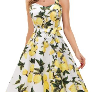 Women'sVintage Polka Audrey Dress 1950s Halter Retro Cocktail Dress