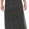 Women's Short Sleeve Button Front Fit & Flare Midi Dress Black/Cream Size:12