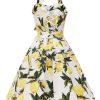 Women'sVintage Polka Audrey Dress 1950s Halter Retro Cocktail Dress