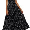 Women's 2025 Floral Maxi Sundress Smocked Tank Dress Sleeveless Ruffle Summer Tiered Long Dresses