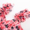 2025 Women's Summer Floral Print Dress Sleeveless Casual Flowy Sundress A Line Ruffle Wedding Guest Outfit