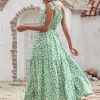 Women's Summer Floral One Shoulder Maxi Dress Knot Ruffle Boho Beach Vacation Wedding Guest Long Dresses