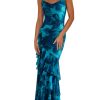 Maxi Dresses for Women 2025 Floral Beach Sundress Spaghetti Strap Tiered Summer Wedding Guest Long Dress