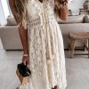 Women's Summer Dresses Sleeveless Lace Casual Tassel Beach Spaghetti Straps Flowy Maxi Sun Dress