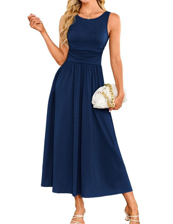 Women's Summer Maxi Dresses 2025 Soft Formal Wedding Guest Dress with Pocket