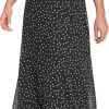 Women's Short Sleeve Button Front Fit & Flare Midi Dress Black/Cream Size:12