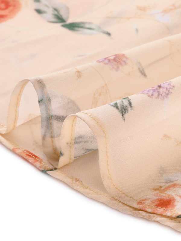 Women's Summer Dresses 2025 Wrap Ruffle High Low Hem Round Neck Keyhole Back Sleeveless Floral Dress