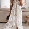 Women's Summer Dresses Sleeveless Lace Casual Tassel Beach Spaghetti Straps Flowy Maxi Sun Dress