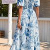 Short Sleeve Floral Maxi Dresses for Women 2025 Wedding Guest Summer Dress Flowy Beach Vacation Outfits