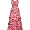 2025 Women's Summer Floral Print Dress Sleeveless Casual Flowy Sundress A Line Ruffle Wedding Guest Outfit