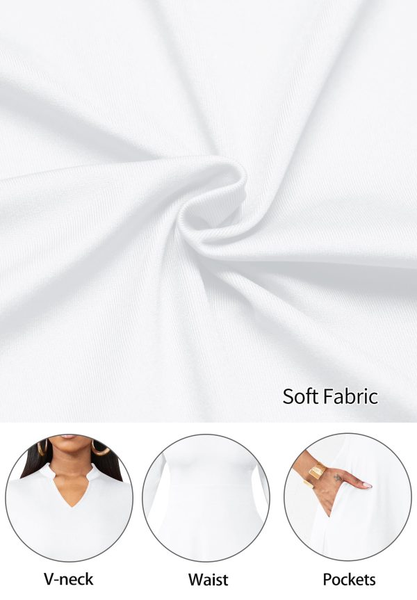 Casual Dresses for Women Semi Formal Fit and Flare 3/4 Sleeve A-line Church Work Dress with Pockets