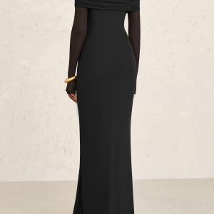 Off The Shoulder Dresses for Women 2025 Summer Mesh Long Sleeve Baby Shower Formal Wedding Guest Dress