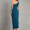 Women's Magnolia Bodycon Midi Dress Peacock Blue Size:M