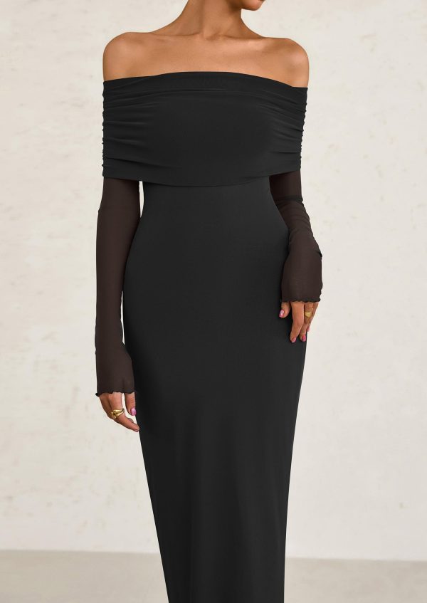 Off The Shoulder Dresses for Women 2025 Summer Mesh Long Sleeve Baby Shower Formal Wedding Guest Dress