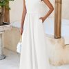 Women's 2025 Summer Casual Long Dresses Cap Sleeve Patchwork A Line Flowy Modest Elegant Homecoming Maxi Dress