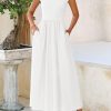 Women's 2025 Summer Casual Long Dresses Cap Sleeve Patchwork A Line Flowy Modest Elegant Homecoming Maxi Dress
