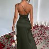 Women's Sexy One Shoulder High Split Cocktail Wedding Party Maxi Dress