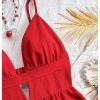 Women's Summer Mini Dresses Printed V Neck Spaghetti Straps Party Beach Cami Dresses