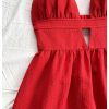 Women's Summer Mini Dresses Printed V Neck Spaghetti Straps Party Beach Cami Dresses