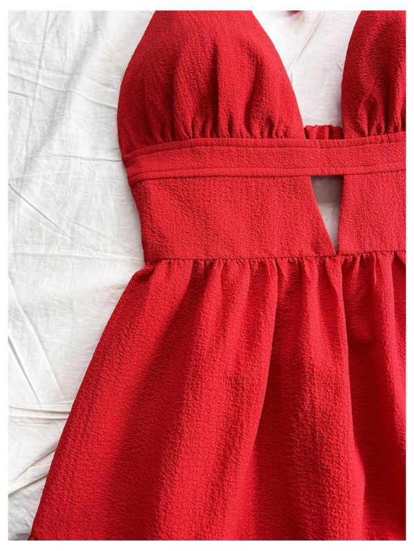 Women's Summer Mini Dresses Printed V Neck Spaghetti Straps Party Beach Cami Dresses