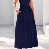 Smocked Summer Dresses for Women 2025 Wedding Guest Midi Flowy Ruffle Short Sleeve Square Neck Tiered Sundress
