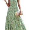 Women's Summer Floral One Shoulder Maxi Dress Knot Ruffle Boho Beach Vacation Wedding Guest Long Dresses