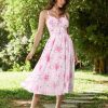 Summer Dresses for Women 2025 Floral Corset Dress Long Milkmaid Dress