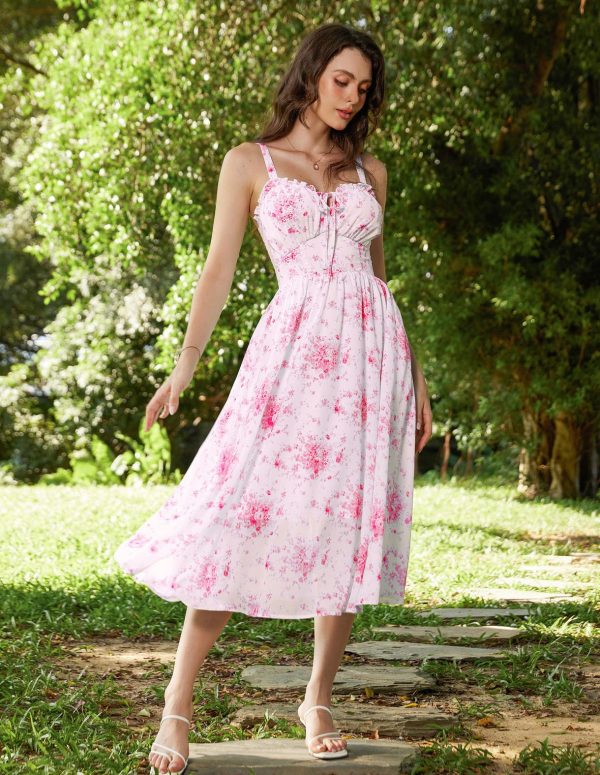 81PBBB9MQ5L.jpg Summer Dresses for Women 2025 Floral Corset Dress Long Milkmaid Dress